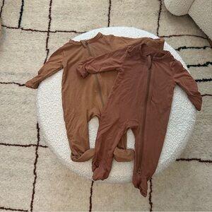 Mebie Baby - Bamboo Footed Zip Romper (Set of 2)